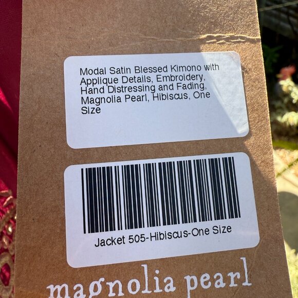 Magnolia Pearl Modal Satin Blessed Kimono Hibiscus NWT SOLD OUT - Picture 9 of 11